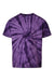 Tie-Dye CD101Y Youth Short Sleeve Crewneck T-Shirt Purple Flat Front