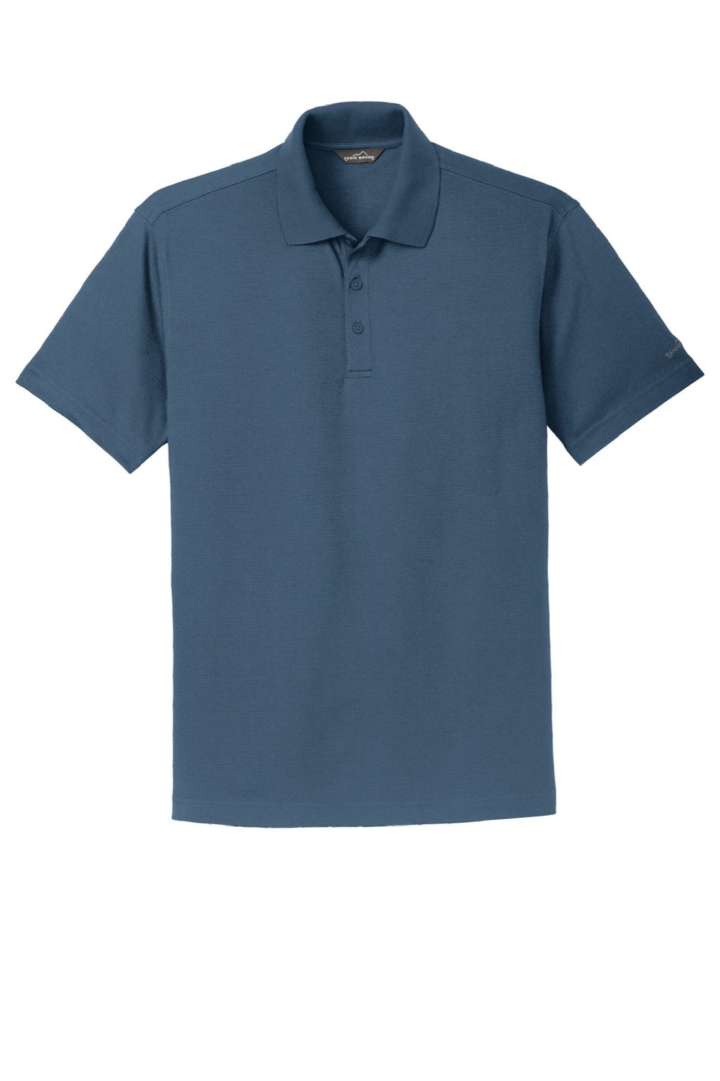 Eddie Bauer EB102 Mens Performance UPF 30+ Short Sleeve Polo Shirt Coast Blue Flat Front
