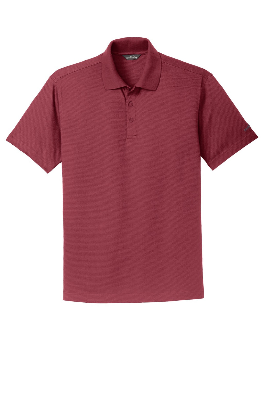 Eddie Bauer EB102 Mens Performance UPF 30+ Short Sleeve Polo Shirt Red Rhubarb Flat Front