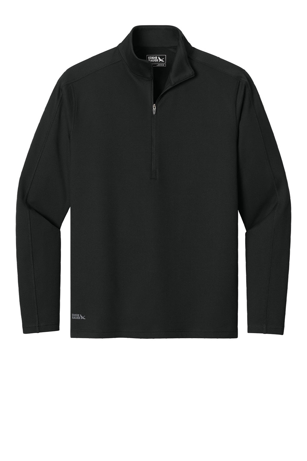 Eddie Bauer EB120 Mens Adventurer 1/4 Zip Sweatshirt Deep Black Flat Front