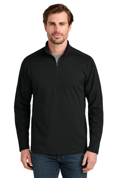 Eddie Bauer EB120 Mens Adventurer 1/4 Zip Sweatshirt Deep Black Model Front