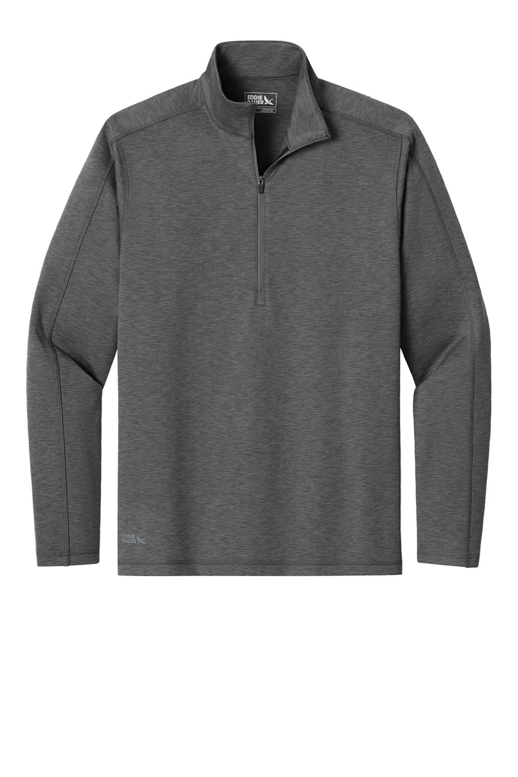 Eddie Bauer EB120 Mens Adventurer 1/4 Zip Sweatshirt Heather Metal Grey Flat Front