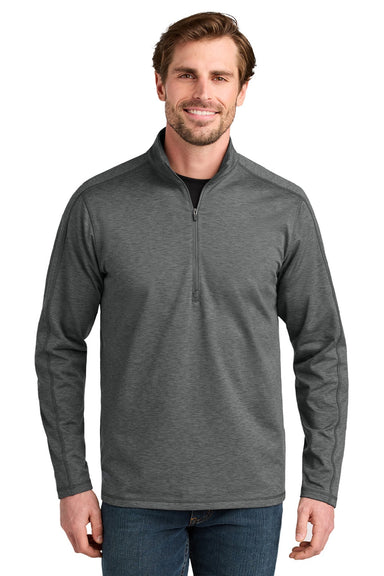Eddie Bauer EB120 Mens Adventurer 1/4 Zip Sweatshirt Heather Metal Grey Model Front