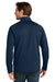 Eddie Bauer EB120 Mens Adventurer 1/4 Zip Sweatshirt Heather River Navy Blue Model Back
