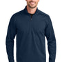 Eddie Bauer Mens Adventurer 1/4 Zip Sweatshirt - Heather River Navy Blue - COMING SOON