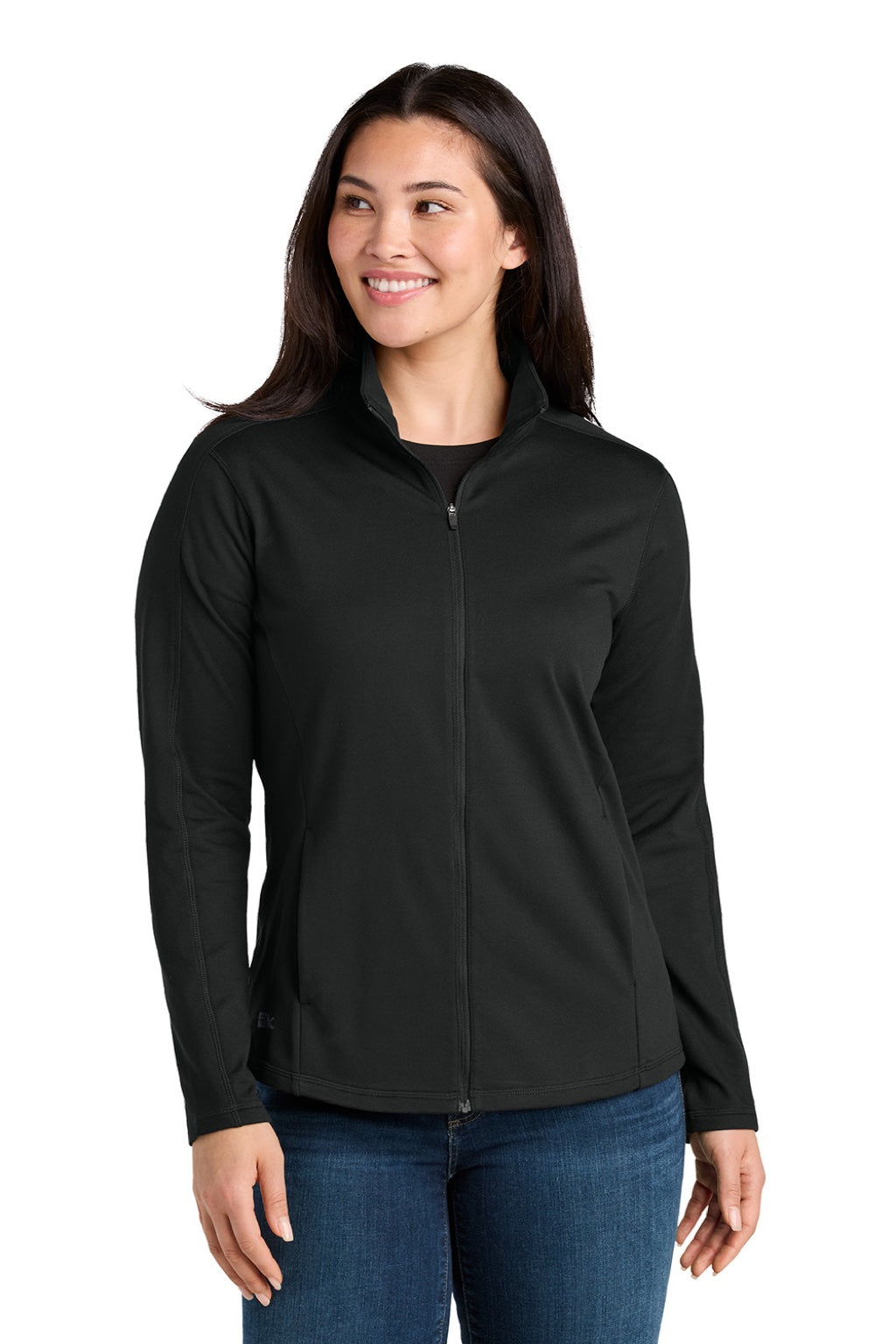 Eddie Bauer EB121 Womens Adventurer Full Zip Sweatshirt Deep Black Model Front