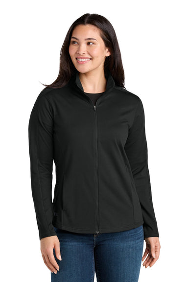 Eddie Bauer EB121 Womens Adventurer Full Zip Sweatshirt Deep Black Model Front