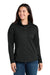 Eddie Bauer EB121 Womens Adventurer Full Zip Sweatshirt Deep Black Model Front