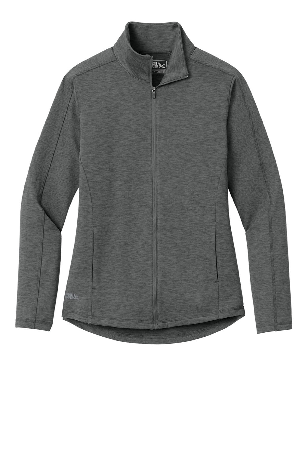 Eddie Bauer EB121 Womens Adventurer Full Zip Sweatshirt Heather Metal Grey Flat Front