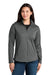 Eddie Bauer EB121 Womens Adventurer Full Zip Sweatshirt Heather Metal Grey Model Front