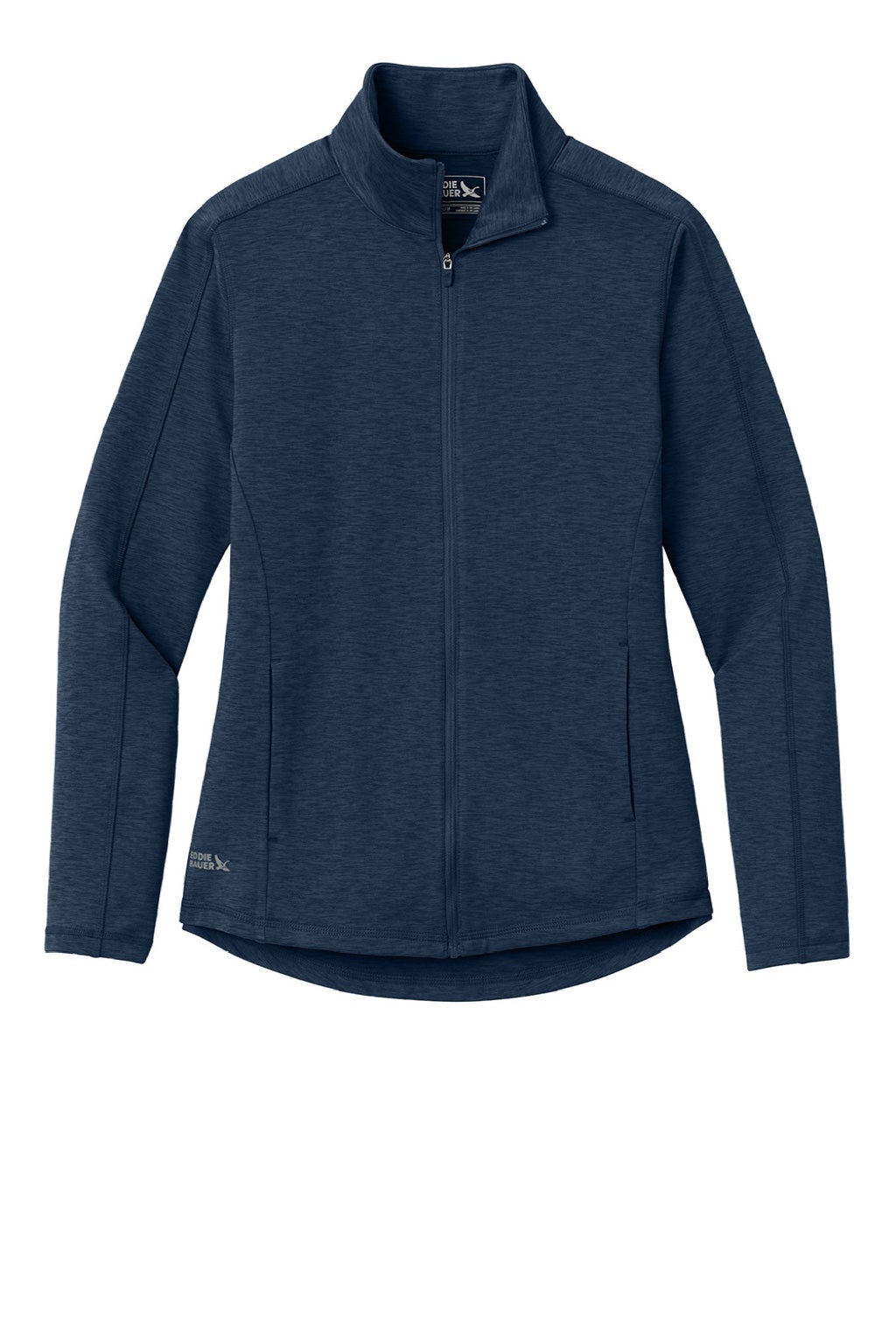 Eddie Bauer EB121 Womens Adventurer Full Zip Sweatshirt Heather River Navy Blue Flat Front