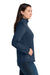 Eddie Bauer EB121 Womens Adventurer Full Zip Sweatshirt Heather River Navy Blue Model Side