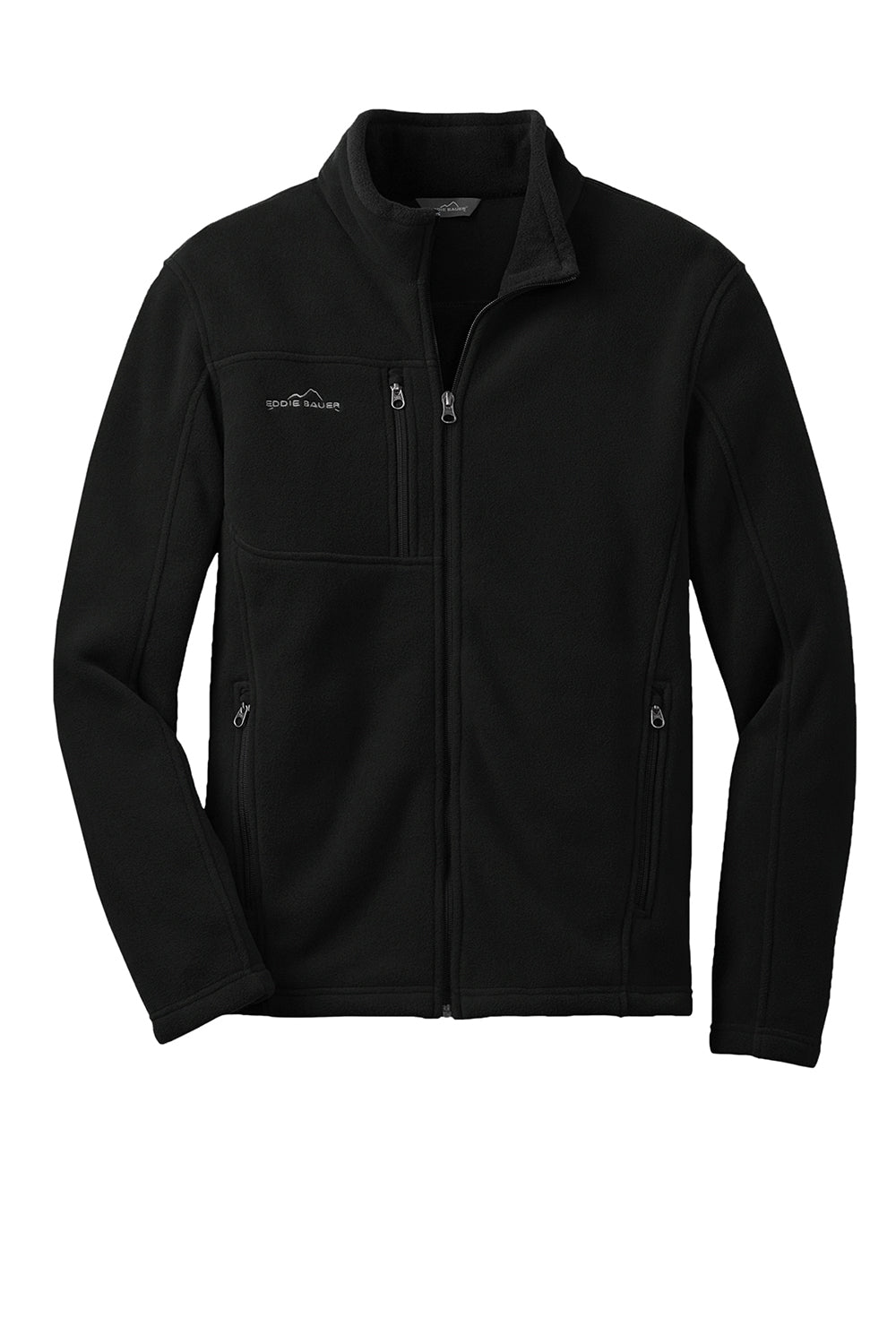 Eddie Bauer EB200 Mens Full Zip Fleece Jacket Black Flat Front