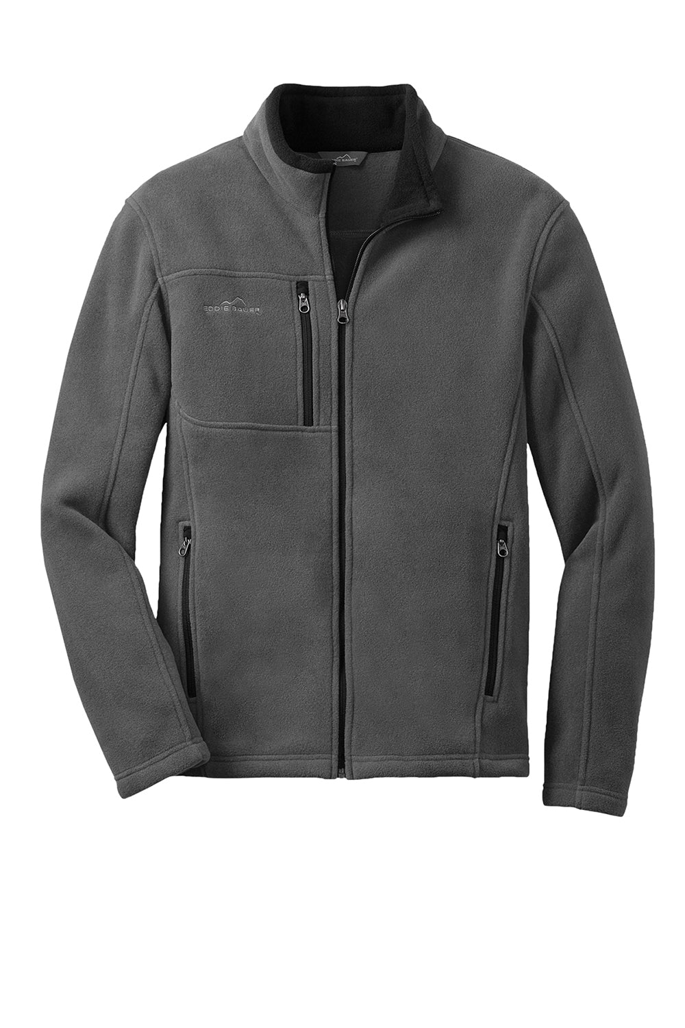 Eddie Bauer EB200 Mens Full Zip Fleece Jacket Steel Grey Flat Front