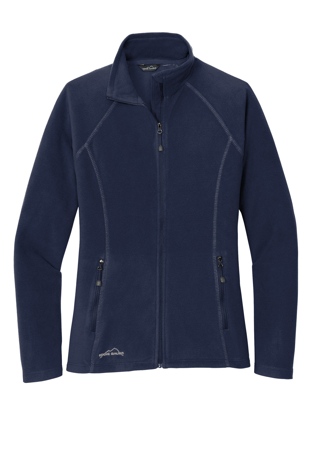 Eddie Bauer EB225 Womens Pill Resistant Microfleece Full Zip Jacket Navy Blue Flat Front