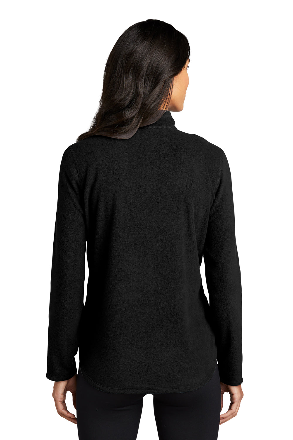 Eddie Bauer EB227 Womens Pill Resistant Microfleece 1/4 Zip Jacket Black Model Back