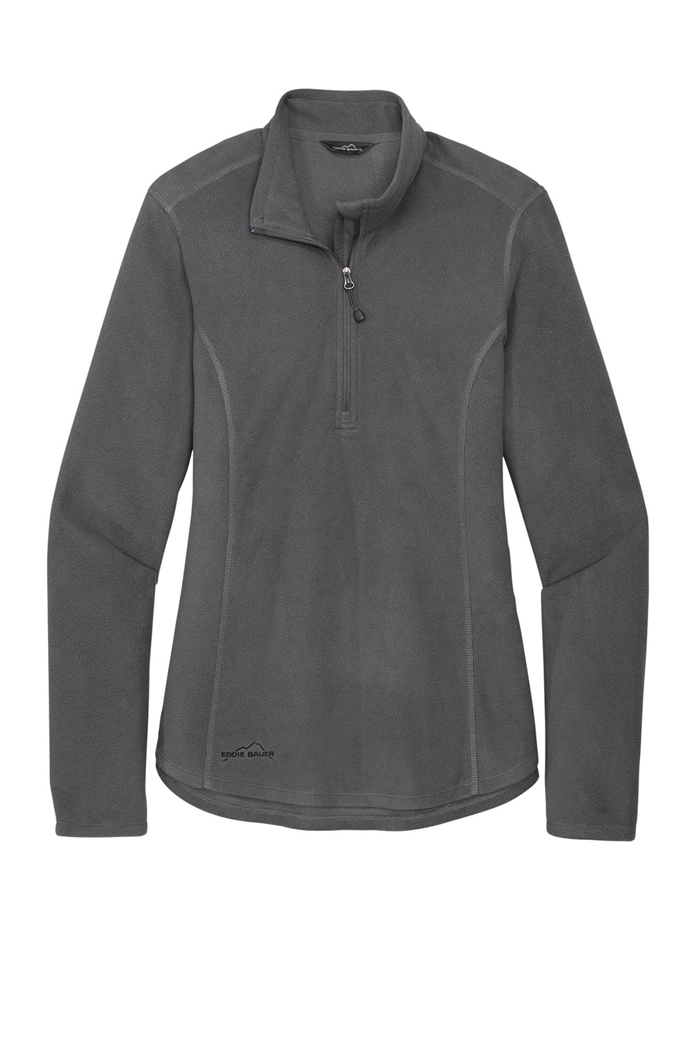 Eddie Bauer EB227 Womens Pill Resistant Microfleece 1/4 Zip Jacket Steel Grey Flat Front