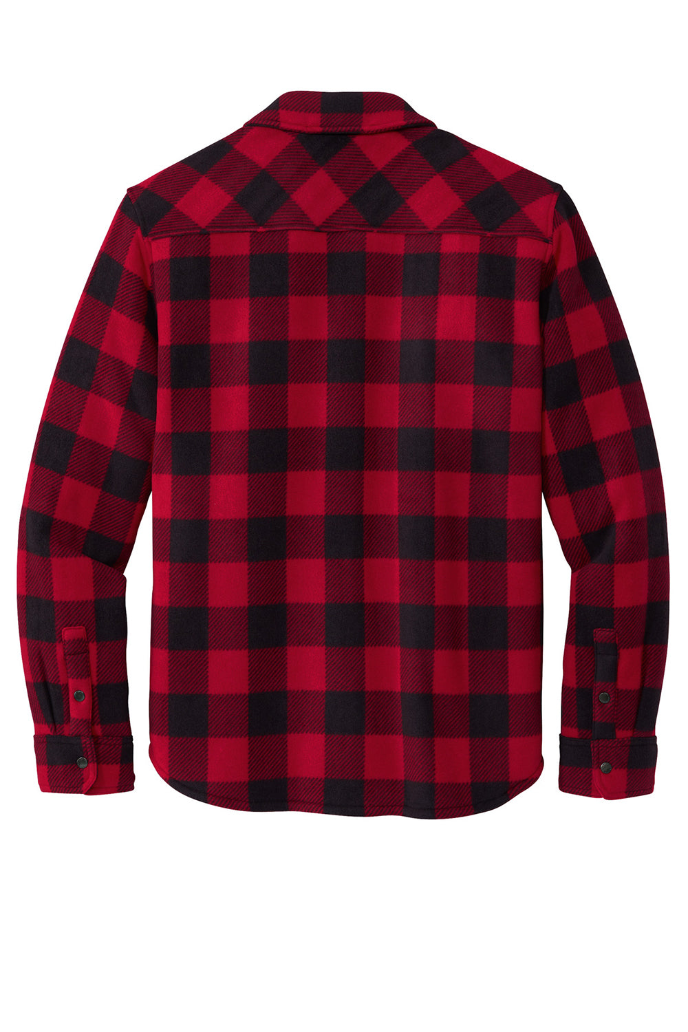 Eddie Bauer EB228 Mens Woodland Snap Front Shirt Jacket w/ Double Pockets Radish Red/Black Flat Back