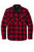 Eddie Bauer EB228 Mens Woodland Snap Front Shirt Jacket w/ Double Pockets Radish Red/Black Flat Front
