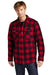Eddie Bauer EB228 Mens Woodland Snap Front Shirt Jacket w/ Double Pockets Radish Red/Black Model Front