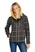 Eddie Bauer EB229 Womens Woodland Snap Front Shirt Jacket w/ Double Pockets Steel Grey/Bone Model Front
