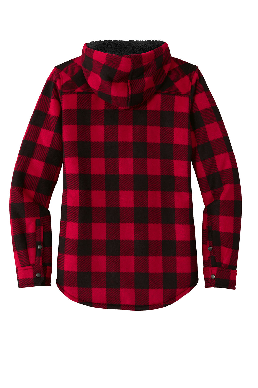 Eddie Bauer EB229 Womens Woodland Snap Front Shirt Jacket w/ Double Pockets Radish Red/Black Flat Back