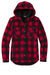 Eddie Bauer EB229 Womens Woodland Snap Front Shirt Jacket w/ Double Pockets Radish Red/Black Flat Front