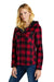 Eddie Bauer EB229 Womens Woodland Snap Front Shirt Jacket w/ Double Pockets Radish Red/Black Model 3Q