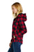Eddie Bauer EB229 Womens Woodland Snap Front Shirt Jacket w/ Double Pockets Radish Red/Black Model Side