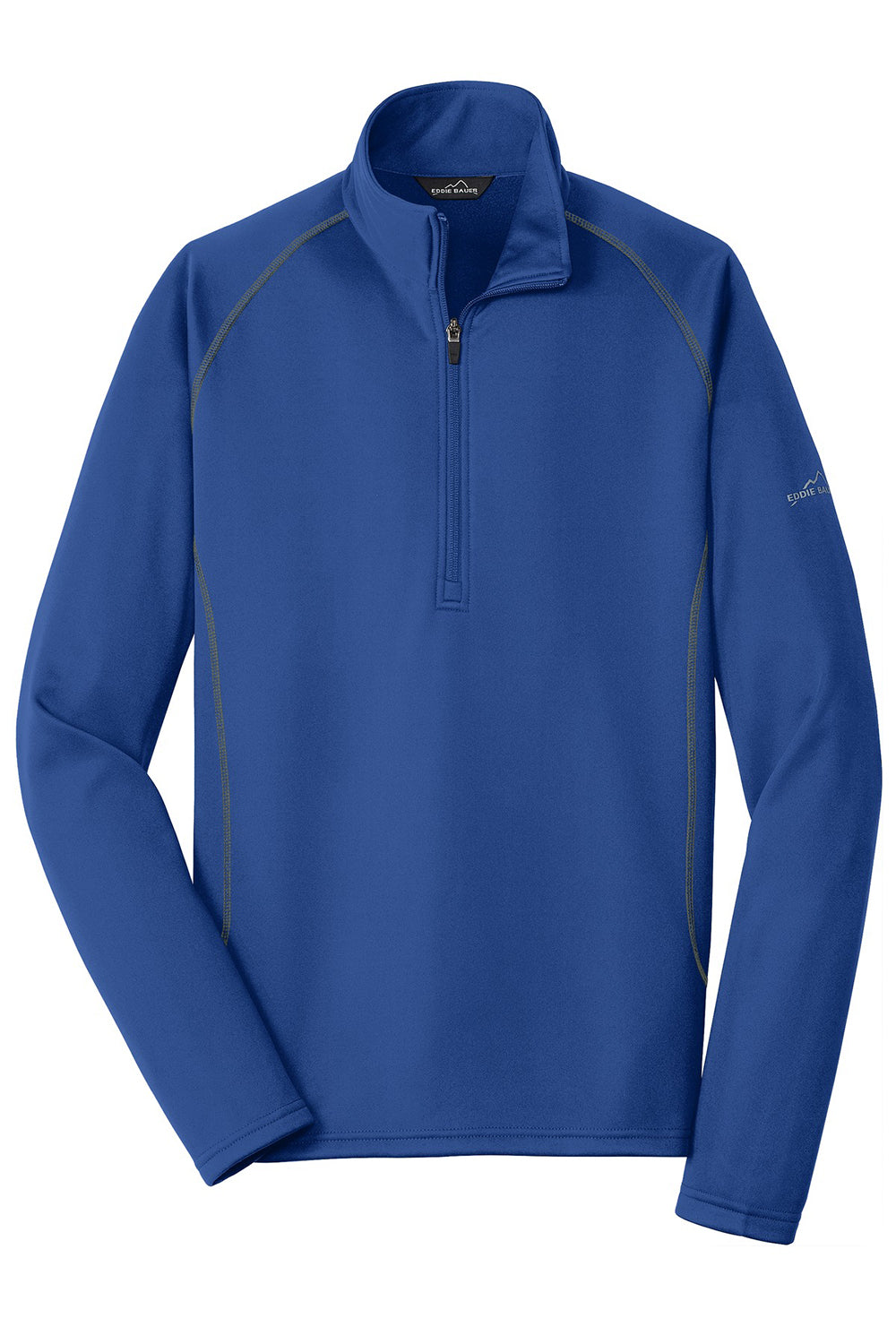 Eddie Bauer EB236 Mens Smooth Fleece 1/4 Zip Sweatshirt Cobalt Blue Flat Front