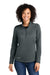 Eddie Bauer EB2370 Womens Smooth Fleece 1/4 Zip Sweatshirt Iron Gate Grey Model Front