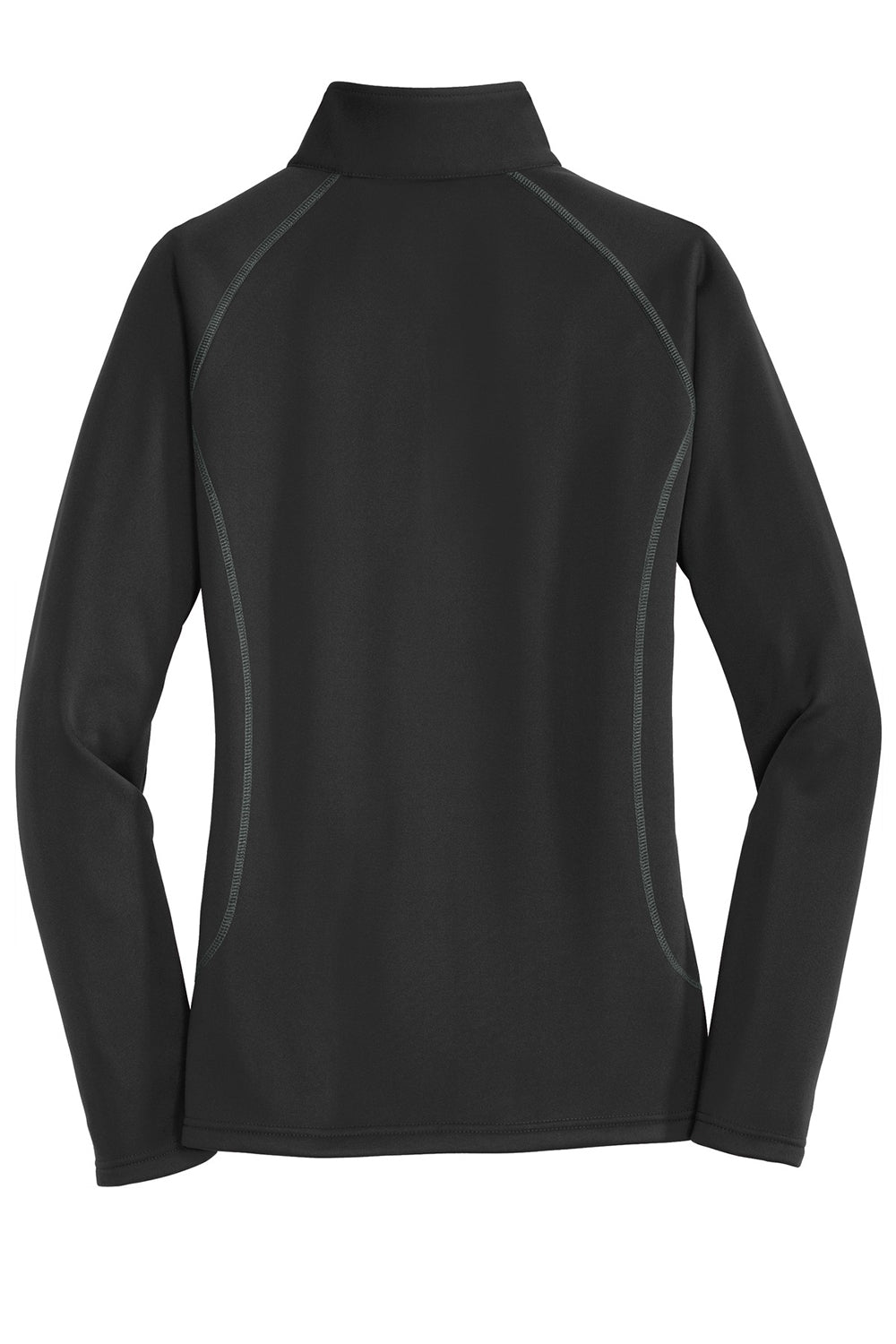 Eddie Bauer EB237 Womens Smooth Fleece 1/4 Zip Sweatshirt Black Flat Back
