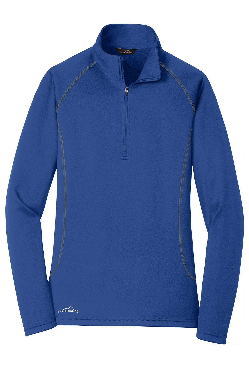 Eddie Bauer EB237 Womens Smooth Fleece 1/4 Zip Sweatshirt Cobalt Blue Flat Front