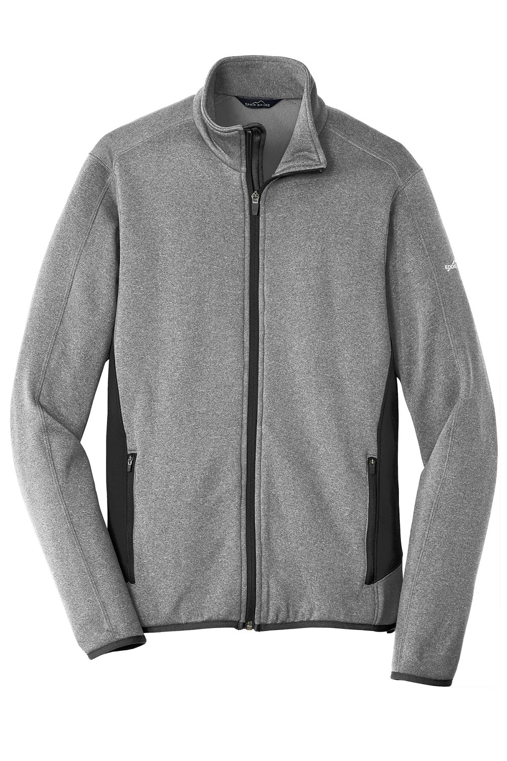 Eddie Bauer EB238 Mens Full Zip Fleece Jacket Heather Grey Flat Front