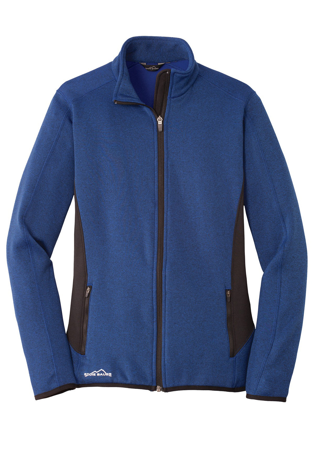 Eddie Bauer EB239 Womens Full Zip Fleece Jacket Heather Blue Flat Front