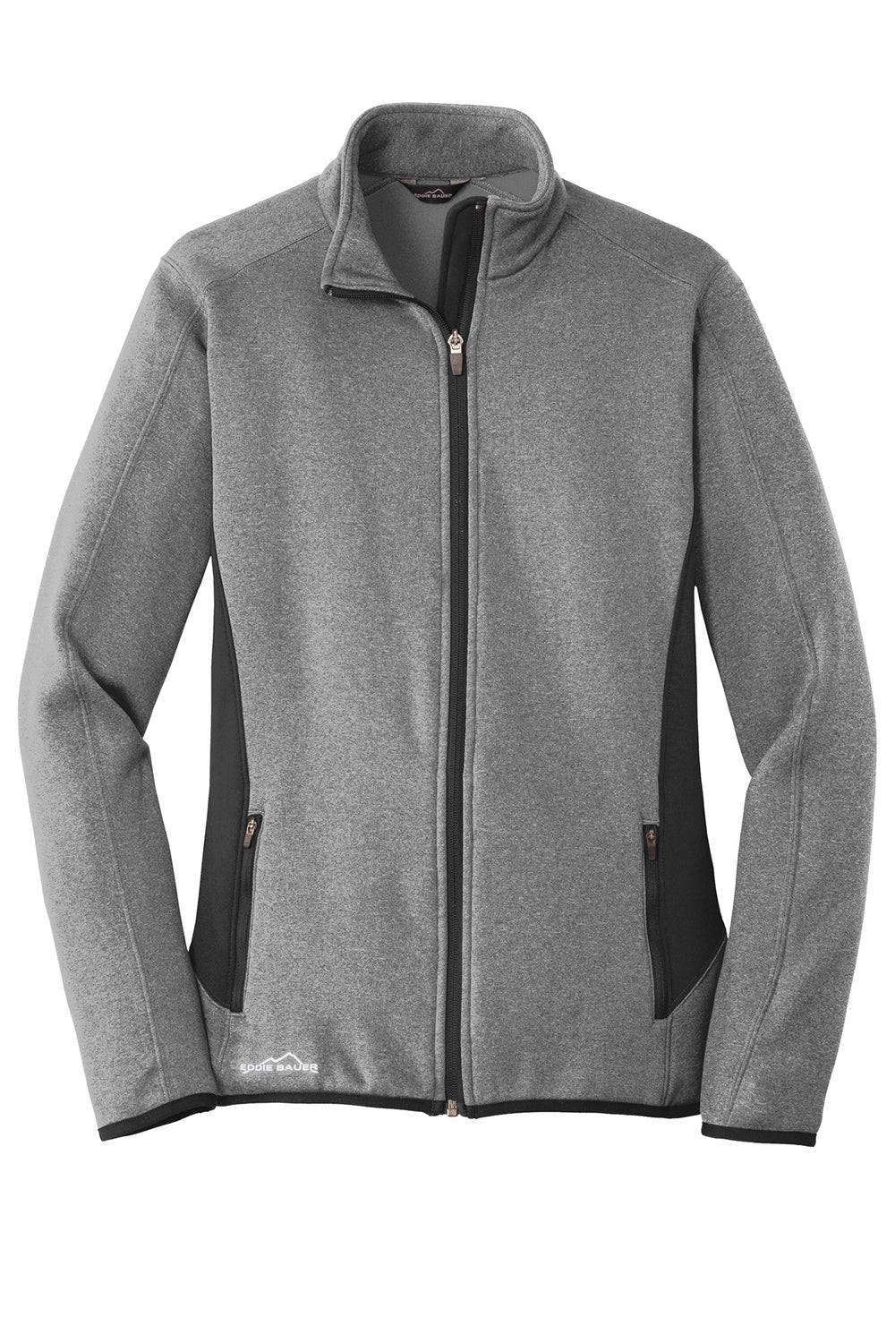 Eddie Bauer EB239 Womens Full Zip Fleece Jacket Heather Grey Flat Front