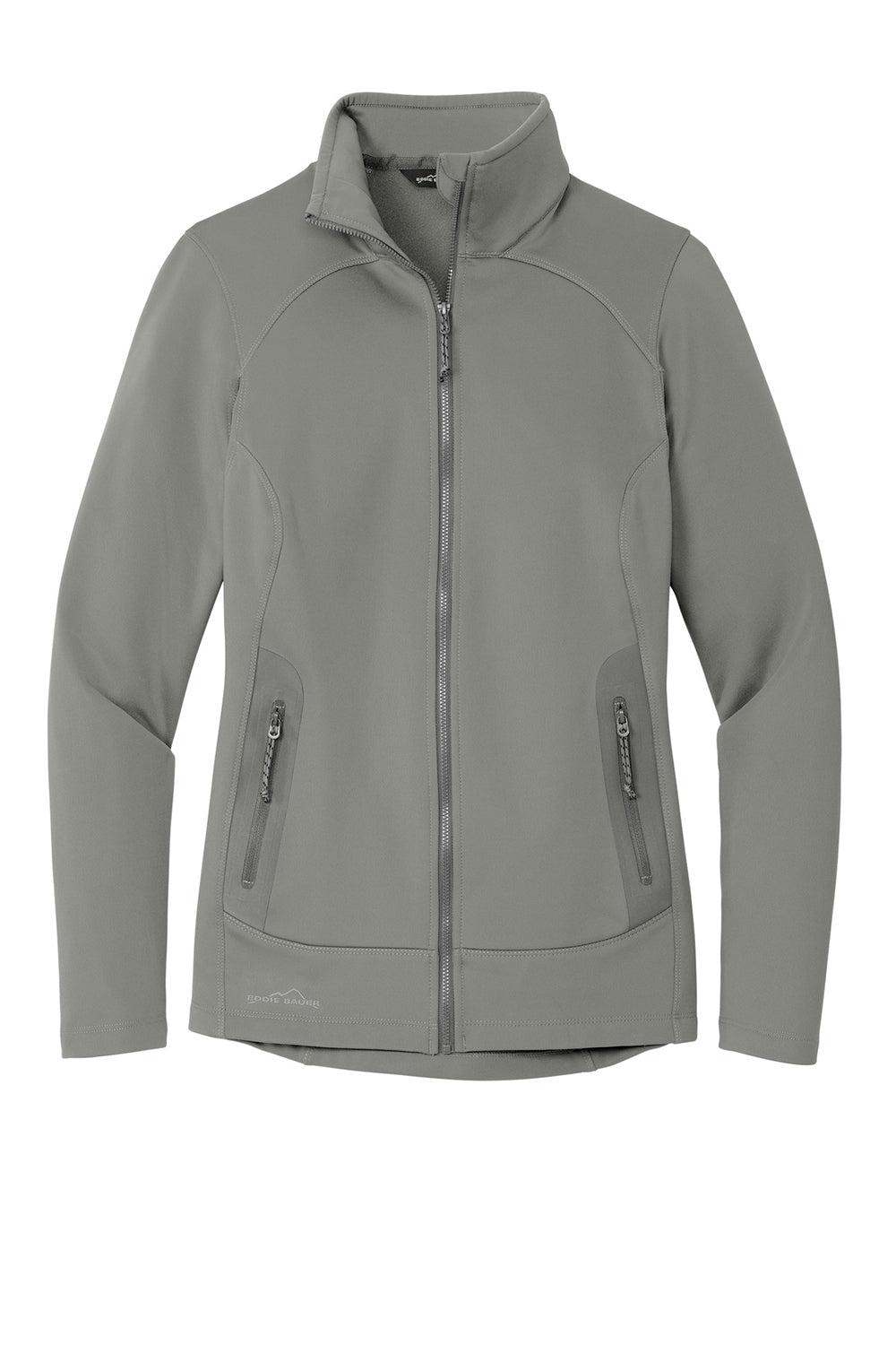 Eddie Bauer EB241 Womens Highpoint Pill Resistant Fleece Full Zip Jacket Metal Grey Flat Front