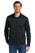 Eddie Bauer EB2460 Mens Smooth Fleece Full Zip Sweatshirt w/ Pockets Black Model Front
