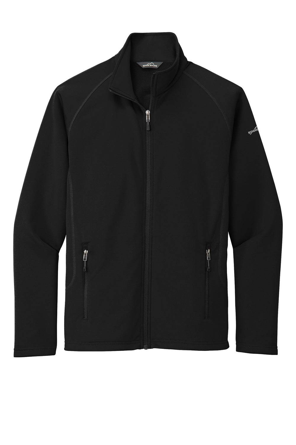 Eddie Bauer EB246 Mens Fleece Full Zip Jacket Black Flat Front