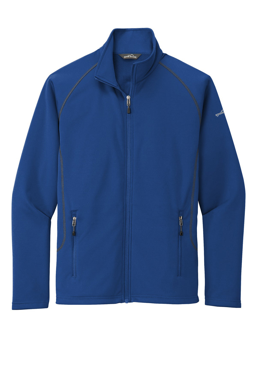 Eddie Bauer EB246 Mens Fleece Full Zip Jacket Cobalt Blue Flat Front