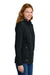 Eddie Bauer EB2470 Womens Smooth Fleece Full Zip Sweatshirt w/ Pockets Black Model Side