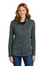 Eddie Bauer EB2470 Womens Smooth Fleece Full Zip Sweatshirt w/ Pockets Iron Gate Grey Model Front