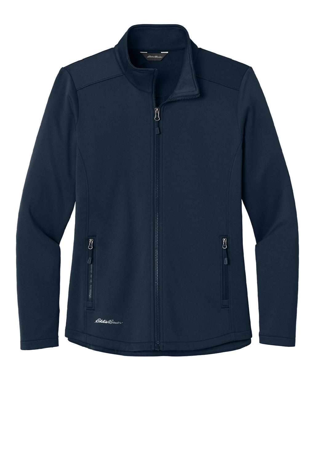 Eddie Bauer EB2470 Womens Smooth Fleece Full Zip Sweatshirt w/ Pockets River Navy Blue Flat Front