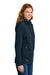 Eddie Bauer EB2470 Womens Smooth Fleece Full Zip Sweatshirt w/ Pockets River Navy Blue Model Side