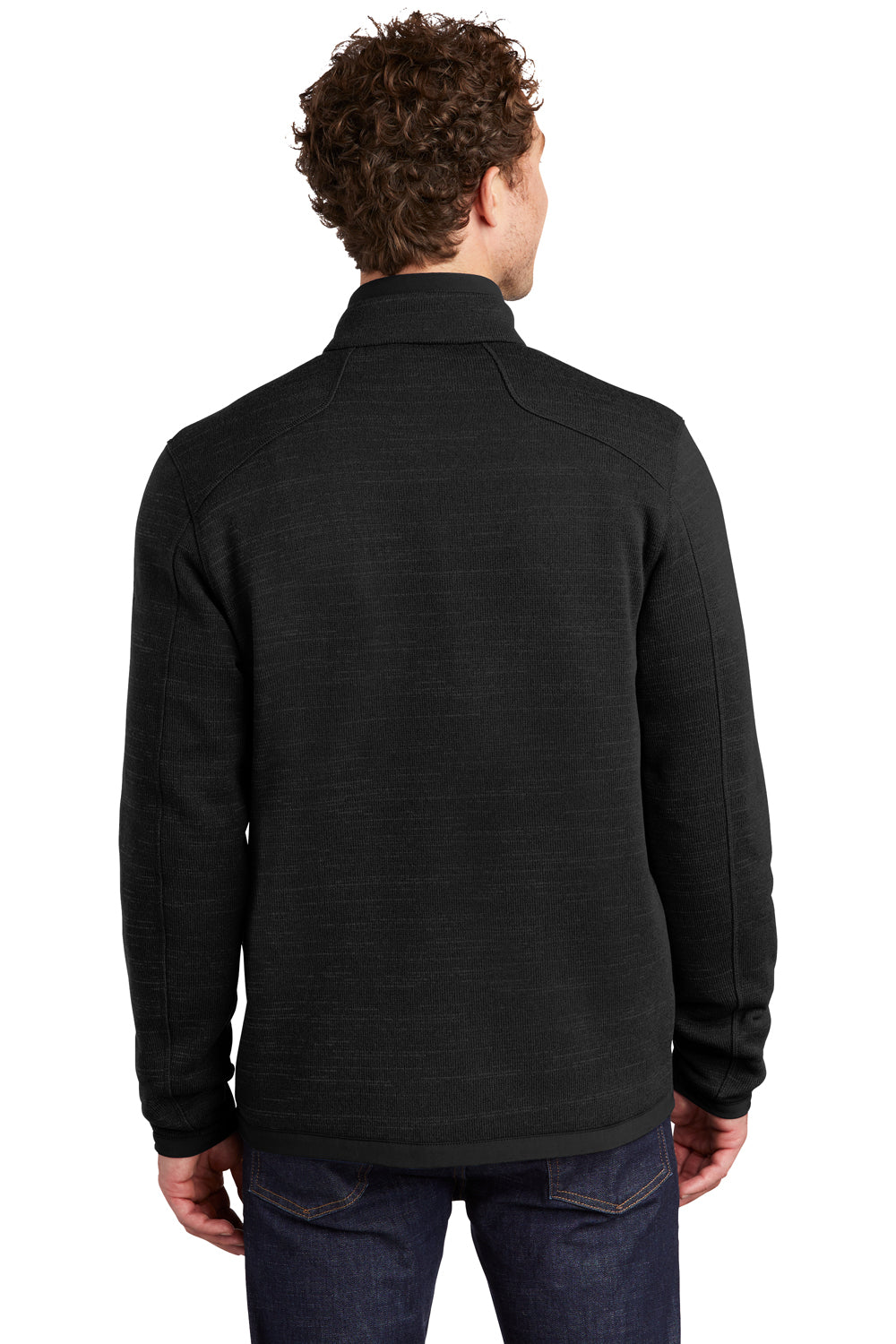 Eddie Bauer EB250 Mens Pill Resistant Fleece Full Zip Jacket Black Model Back