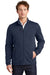 Eddie Bauer EB250 Mens Pill Resistant Fleece Full Zip Jacket Heather River Navy Blue Model Front