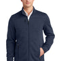 Eddie Bauer Mens Pill Resistant Fleece Full Zip Jacket - Heather River Navy Blue