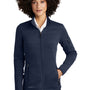Eddie Bauer Womens Pill Resistant Fleece Full Zip Jacket - Heather River Navy Blue