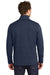 Eddie Bauer EB254 Mens Pill Resistant Fleece 1/4 Zip Jacket Heather River Navy Blue Model Back