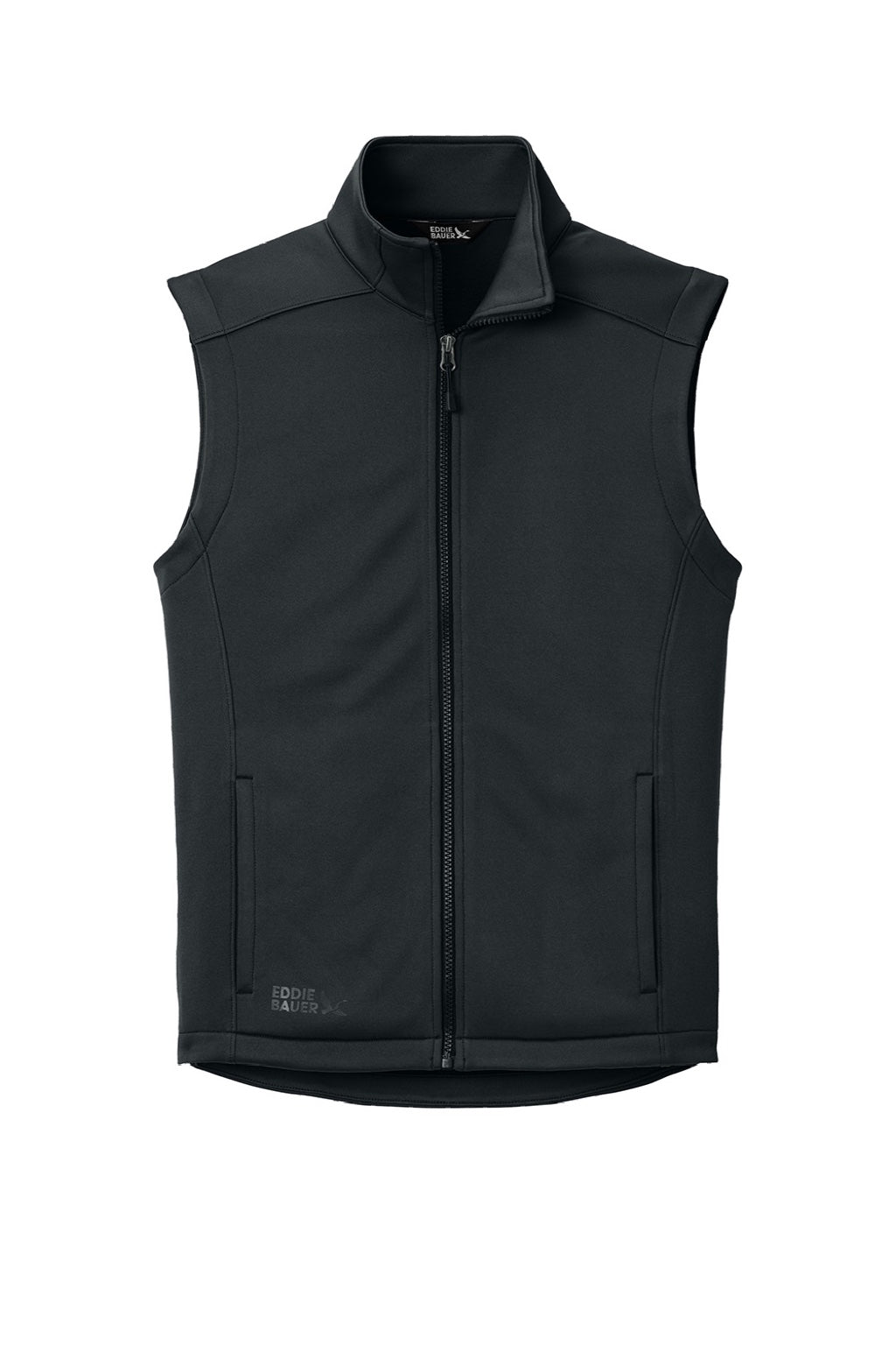 Eddie Bauer EB2560 Mens Full Zip Fleece Vest Black Flat Front